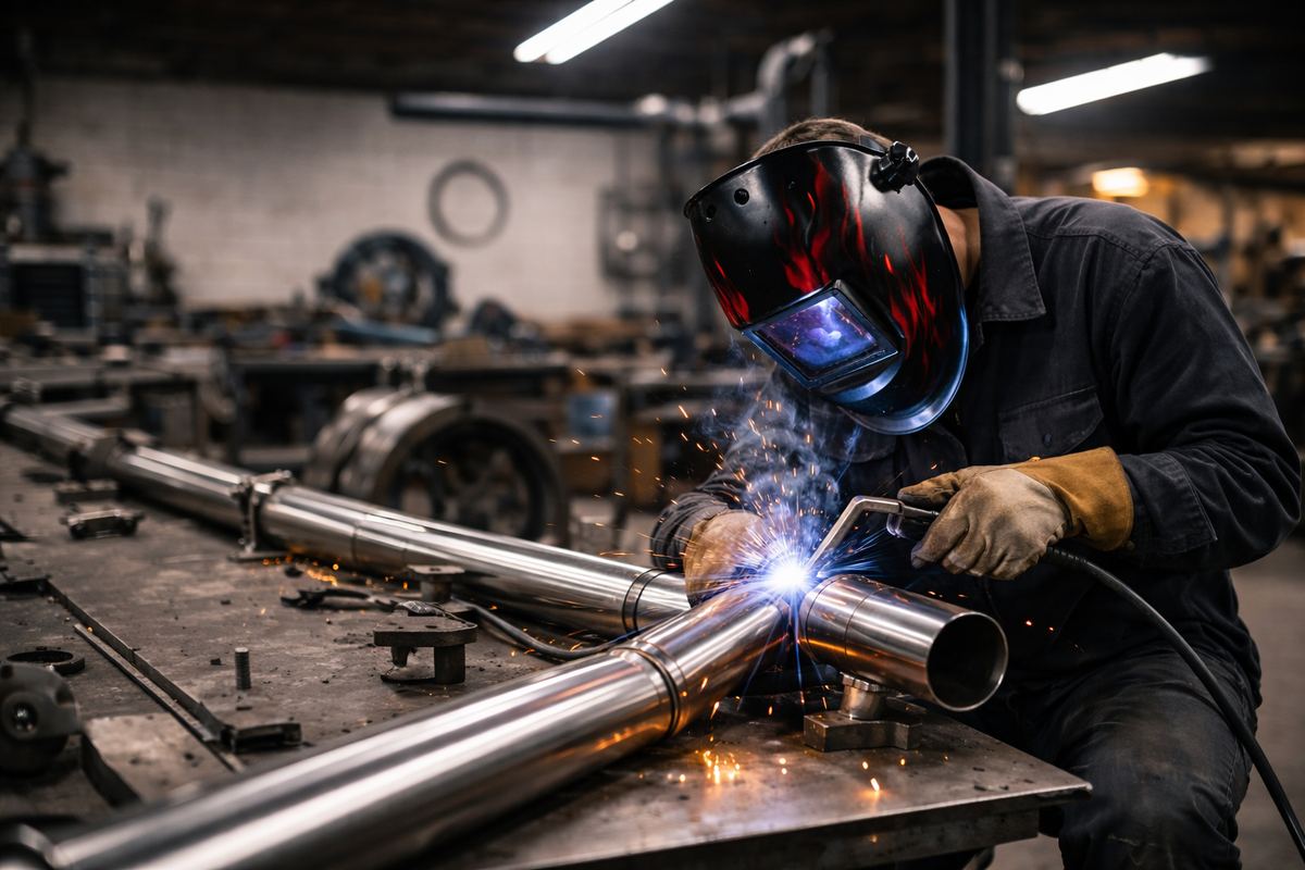 Welding in action